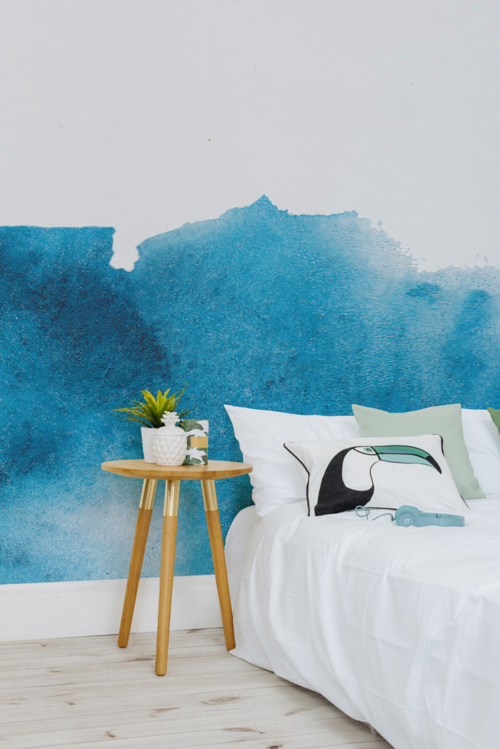idee per carta da parati e pittura,blu,camera da letto,mobilia,camera,parete