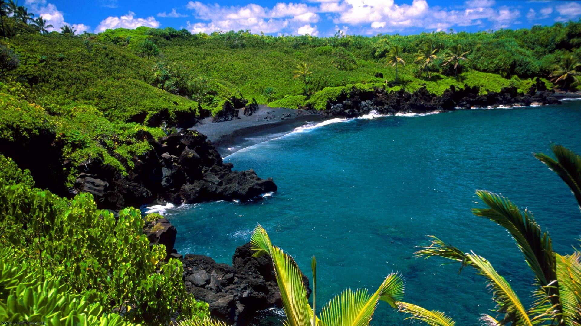 hawaii desktop wallpaper,body of water,natural landscape,nature,coast,tropics