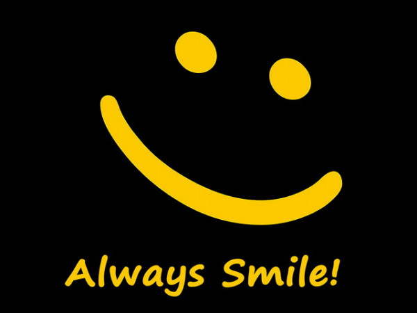 always smile wallpapers,black,yellow,facial expression,font,text