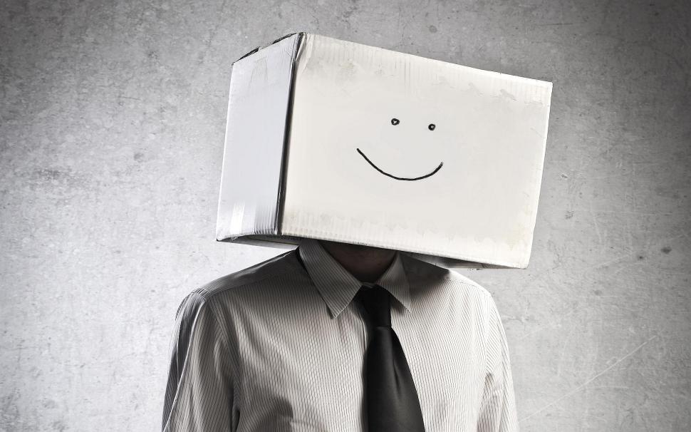 keep smiling wallpaper,white,facial expression,smile,head,paper bag