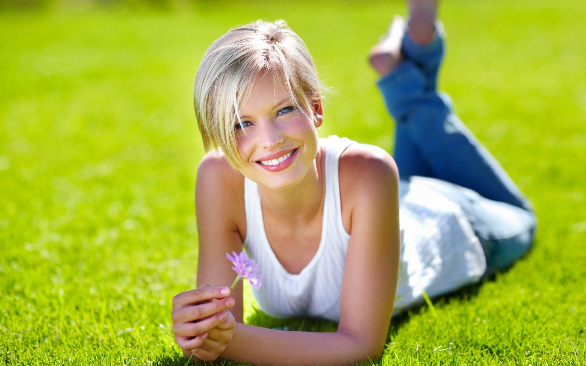 beautiful smile wallpapers,people in nature,grass,facial expression,water,lawn