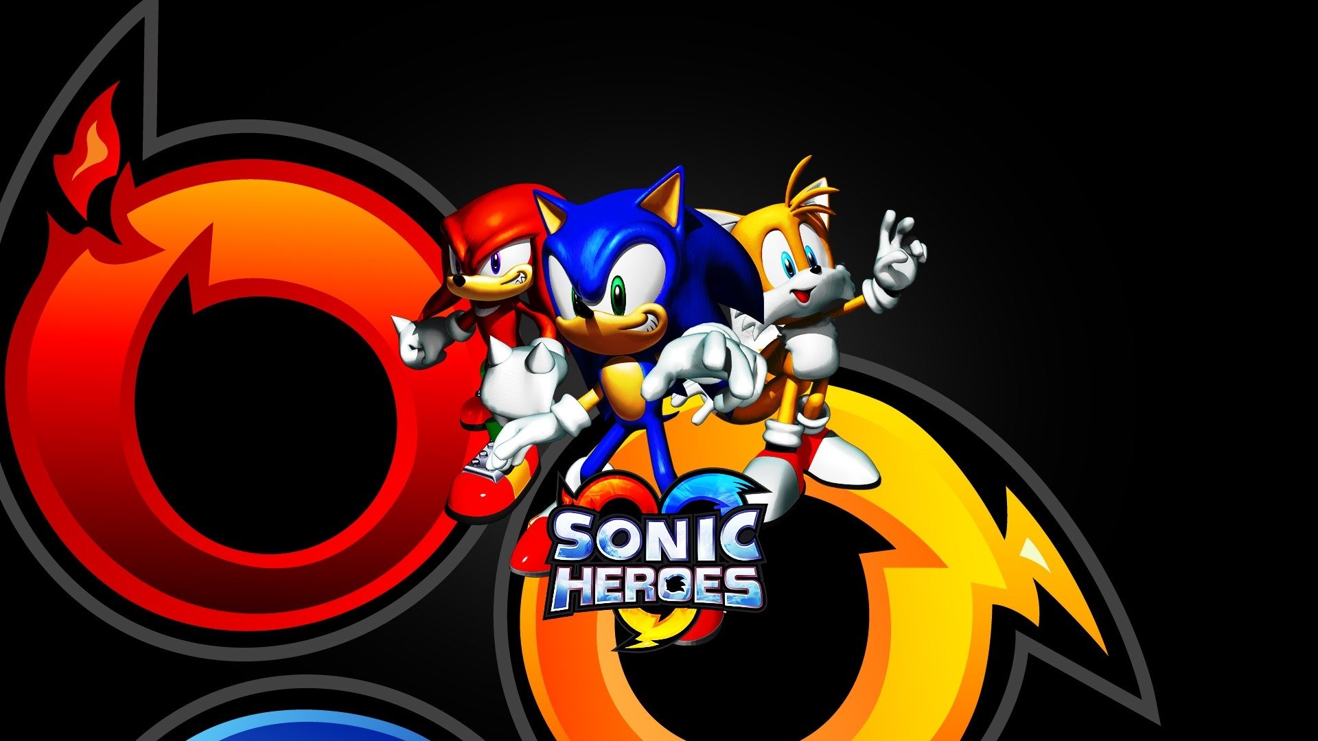 sonic heroes wallpaper,animierter cartoon,erfundener charakter,sonic the hedgehog,spiele,karikatur