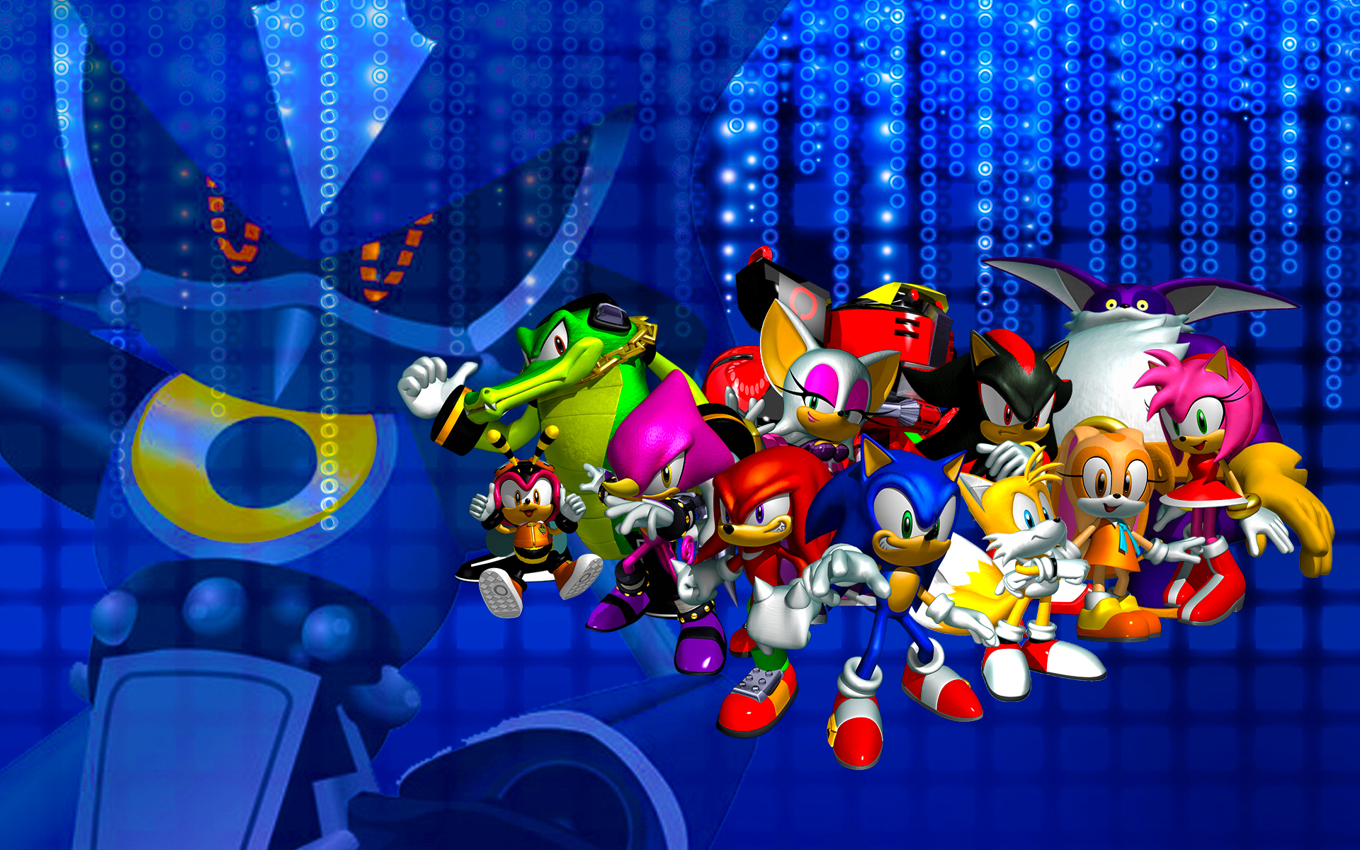 sonic heroes wallpaper,sonic the hedgehog,erfundener charakter,held,spiele,bildschirmfoto