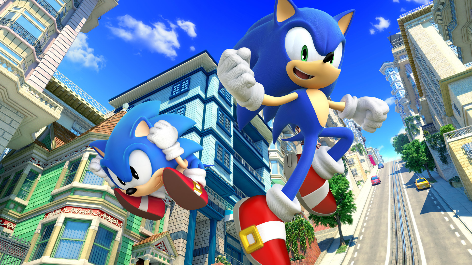 sonic generations wallpaper,animated cartoon,sonic the hedgehog,cartoon,fictional character,sky