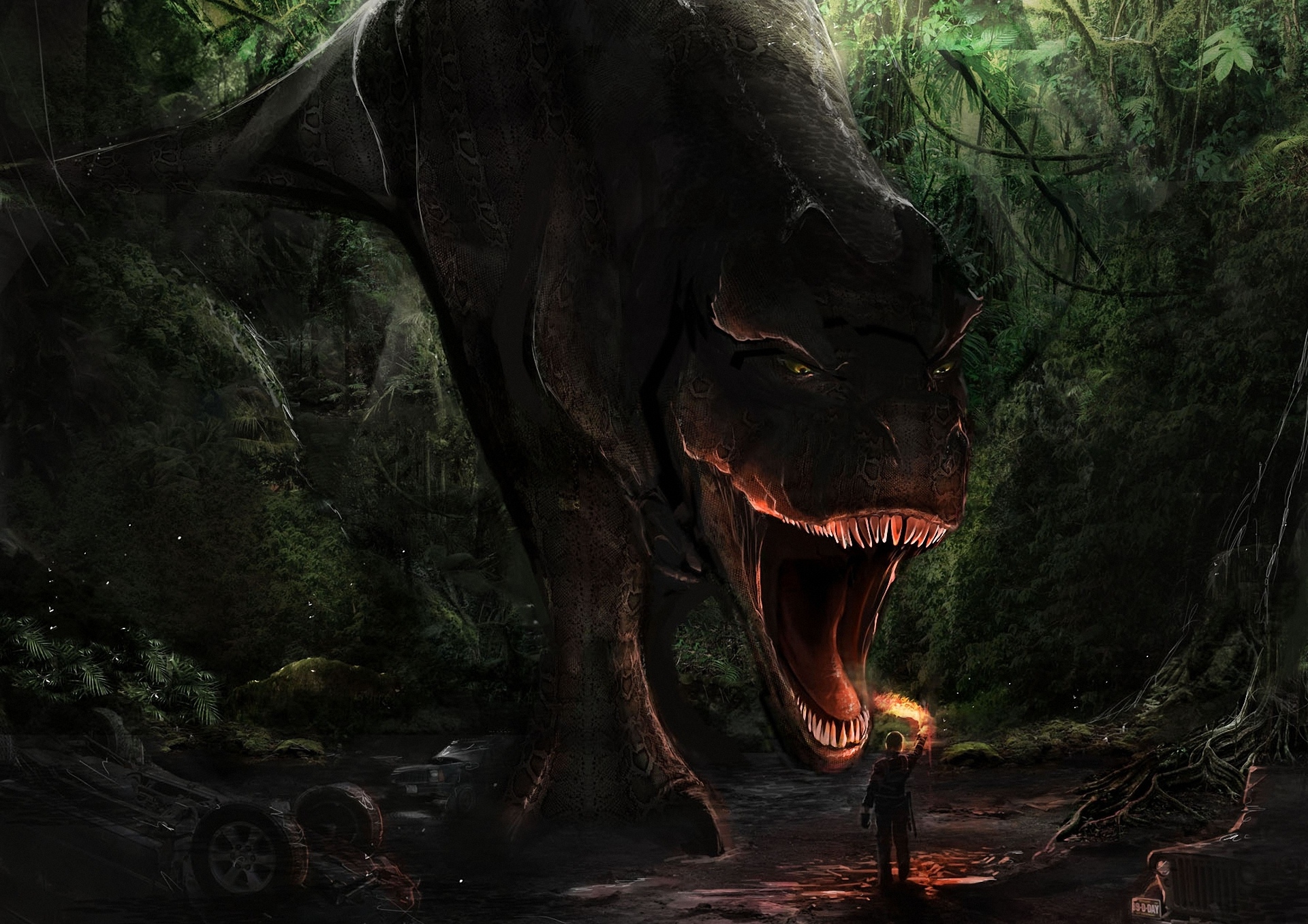 danger live wallpaper,natural environment,terrestrial animal,dinosaur,jungle,forest