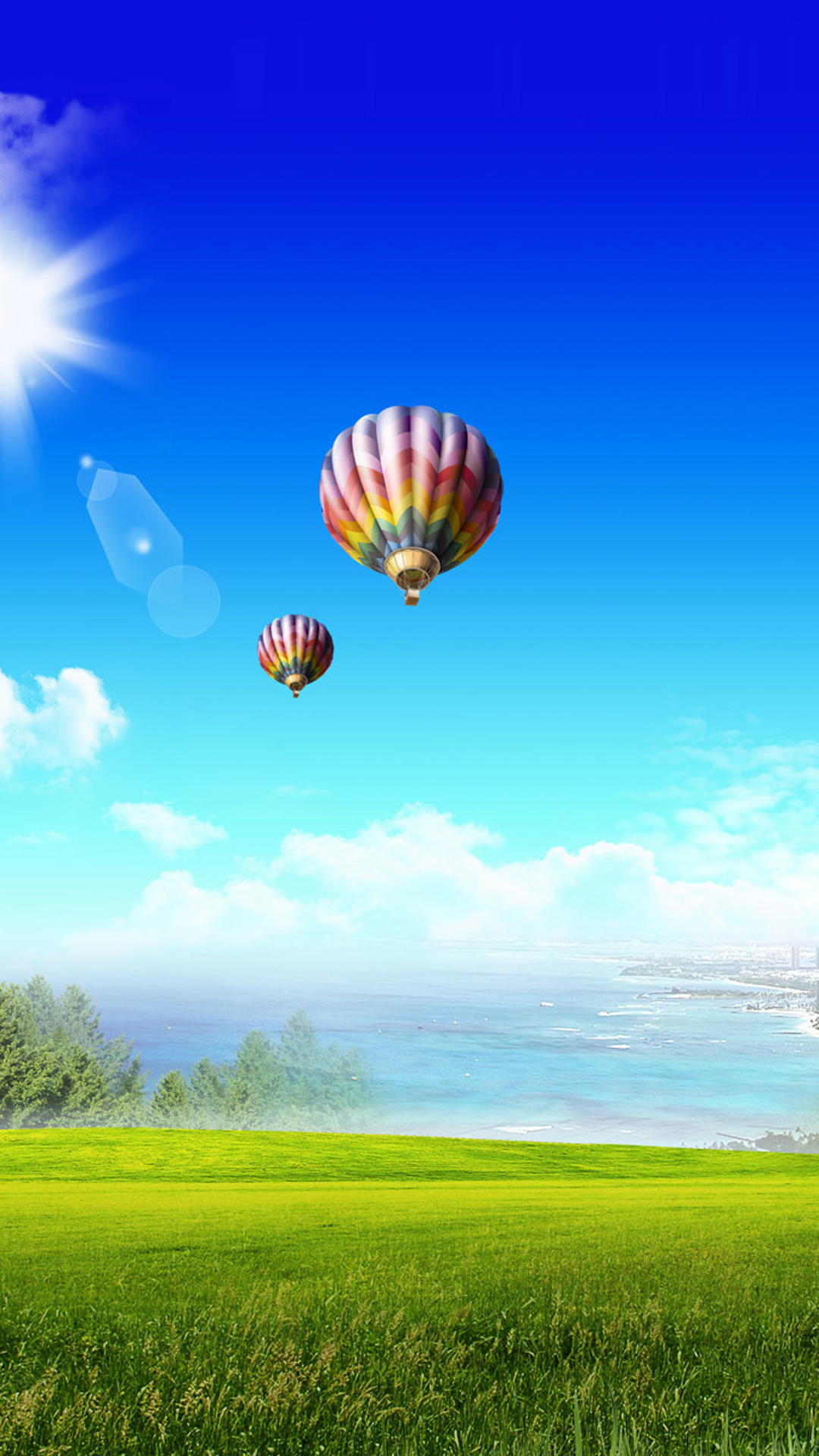 samsung s4 live wallpaper,heißluftballon fahren,heißluftballon,himmel,natur,tagsüber
