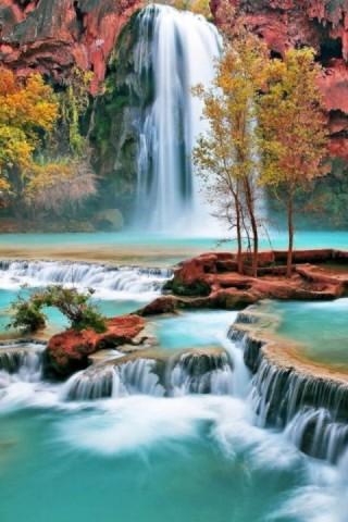 nature 3d live wallpaper,waterfall,body of water,natural landscape,water resources,nature