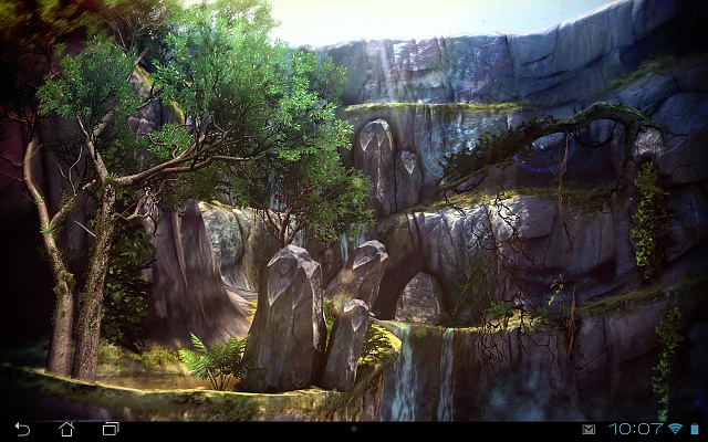 3d wasserfall live wallpaper,natur,action adventure spiel,natürliche landschaft,wald,baum