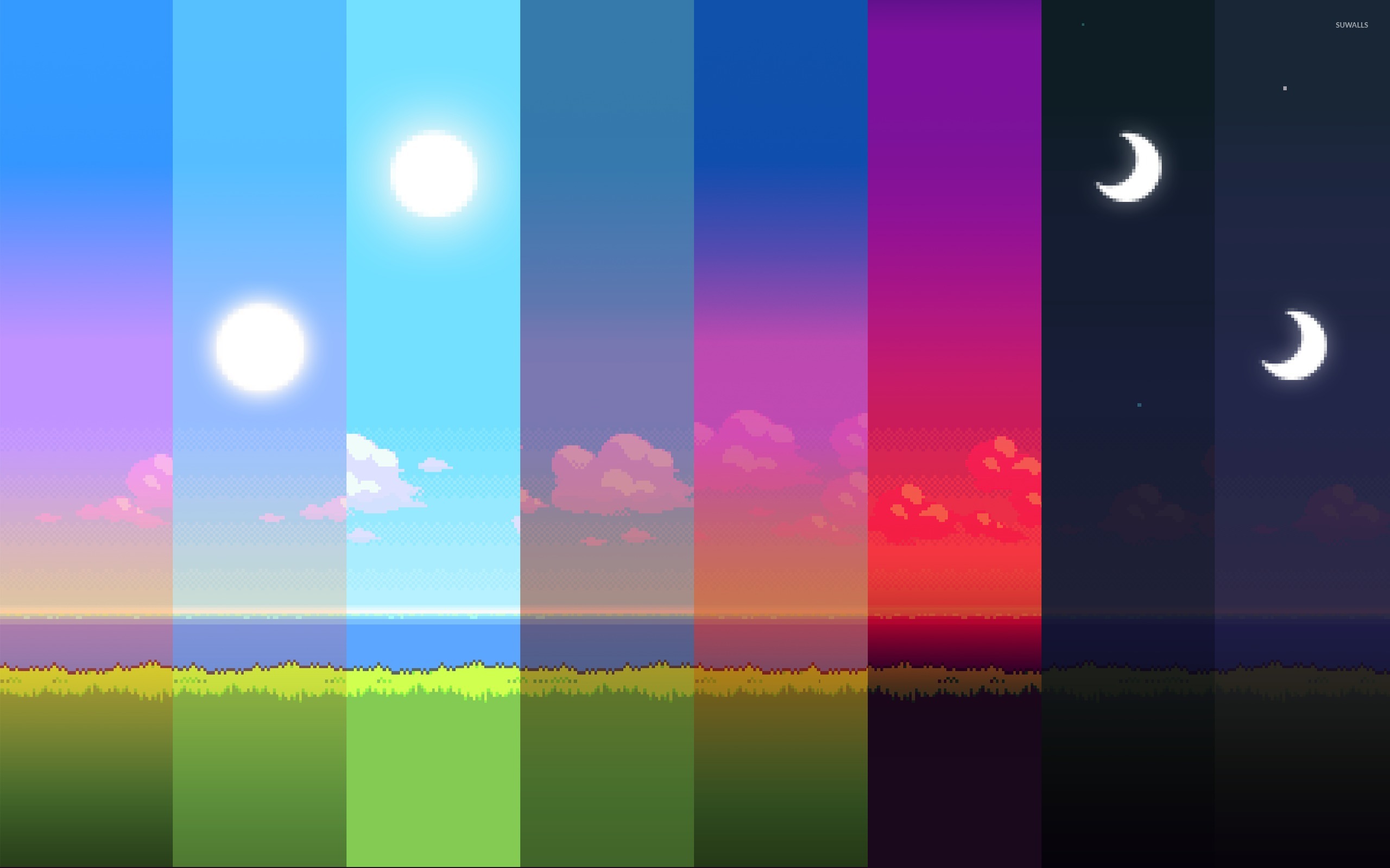 8 bit live wallpaper,sky,daytime,blue,light,horizon