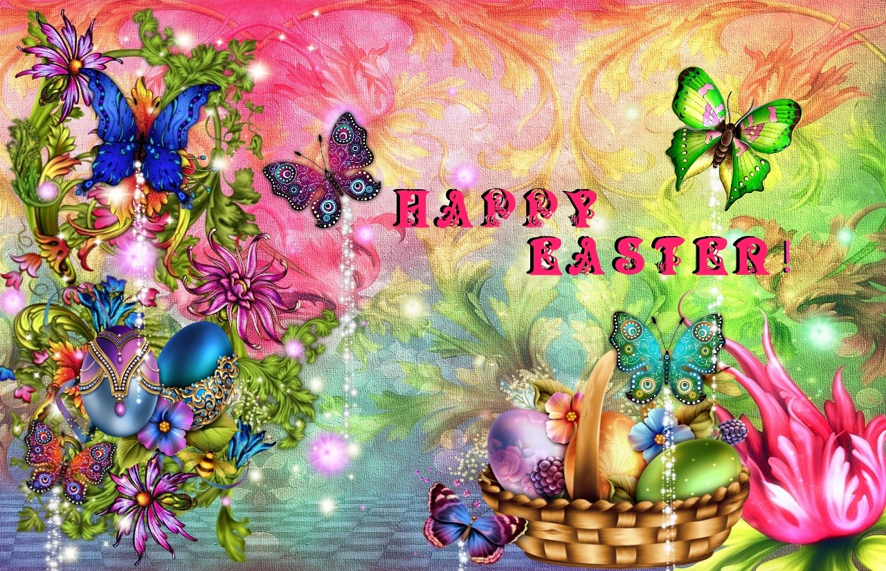 free live easter wallpaper,butterfly,fictional character,graphic design,plant,easter