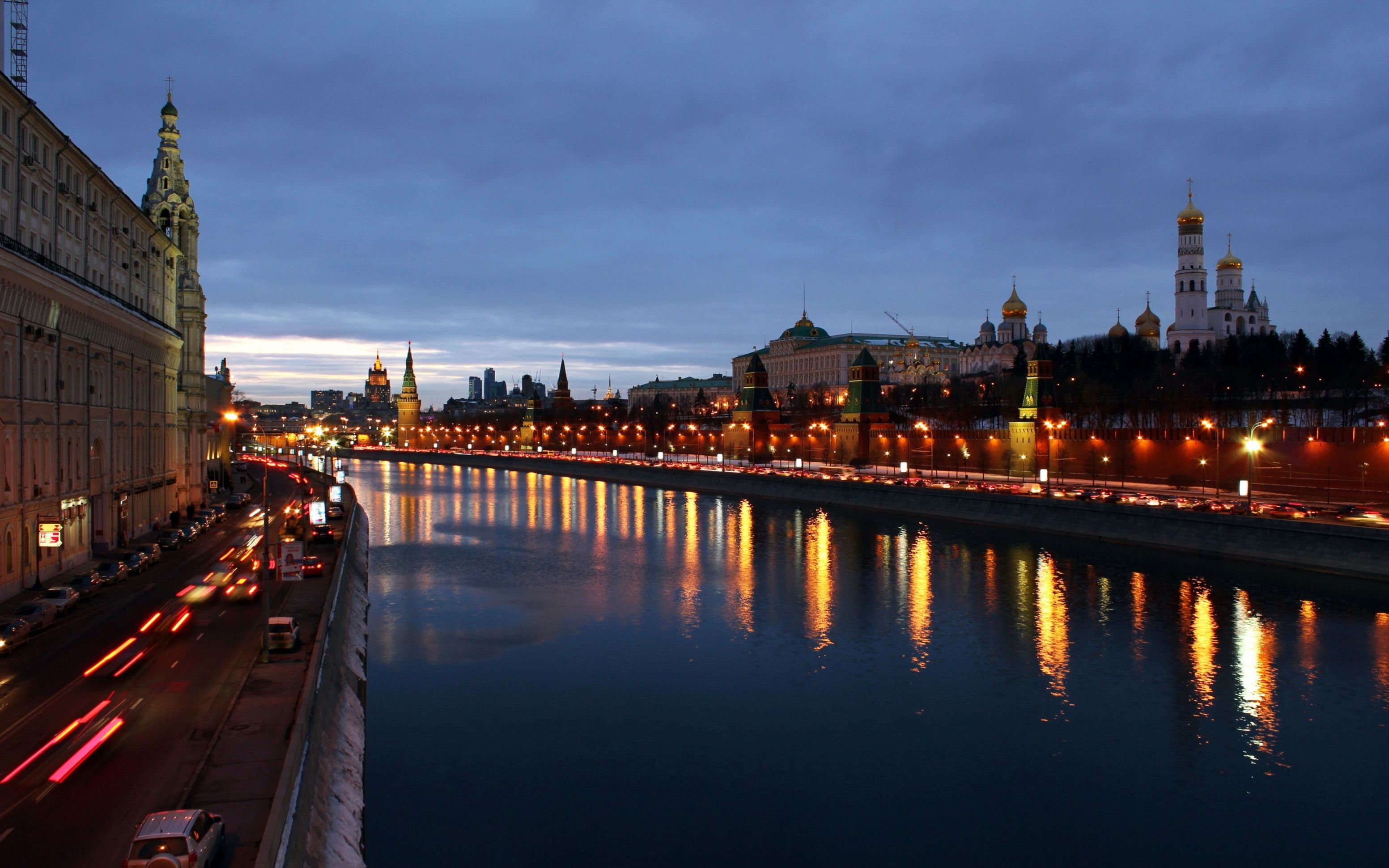 sfondi de ciudades,cielo,corso d'acqua,notte,acqua,fiume