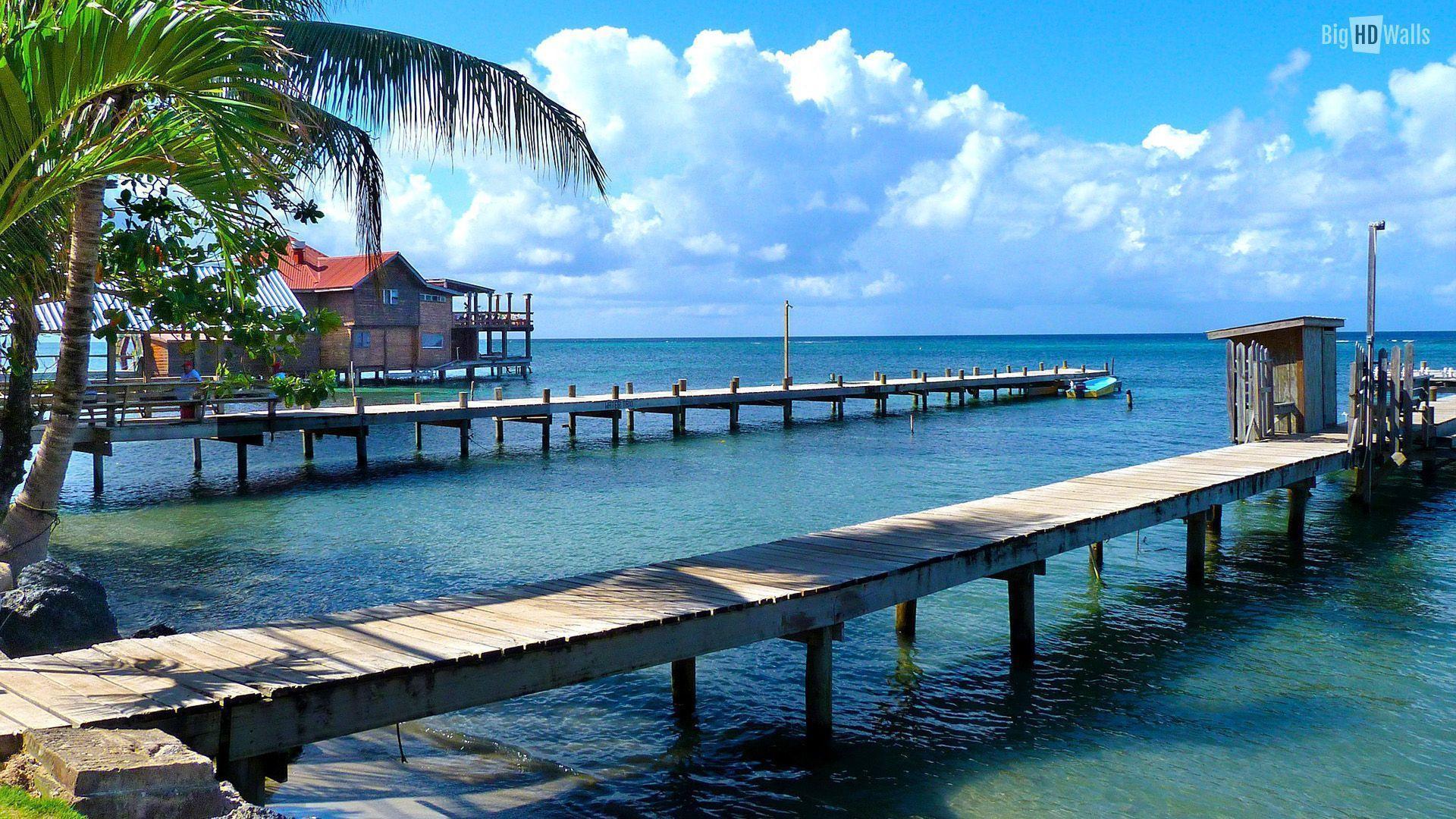 honduras wallpaper,pier,ocean,resort,sea,water