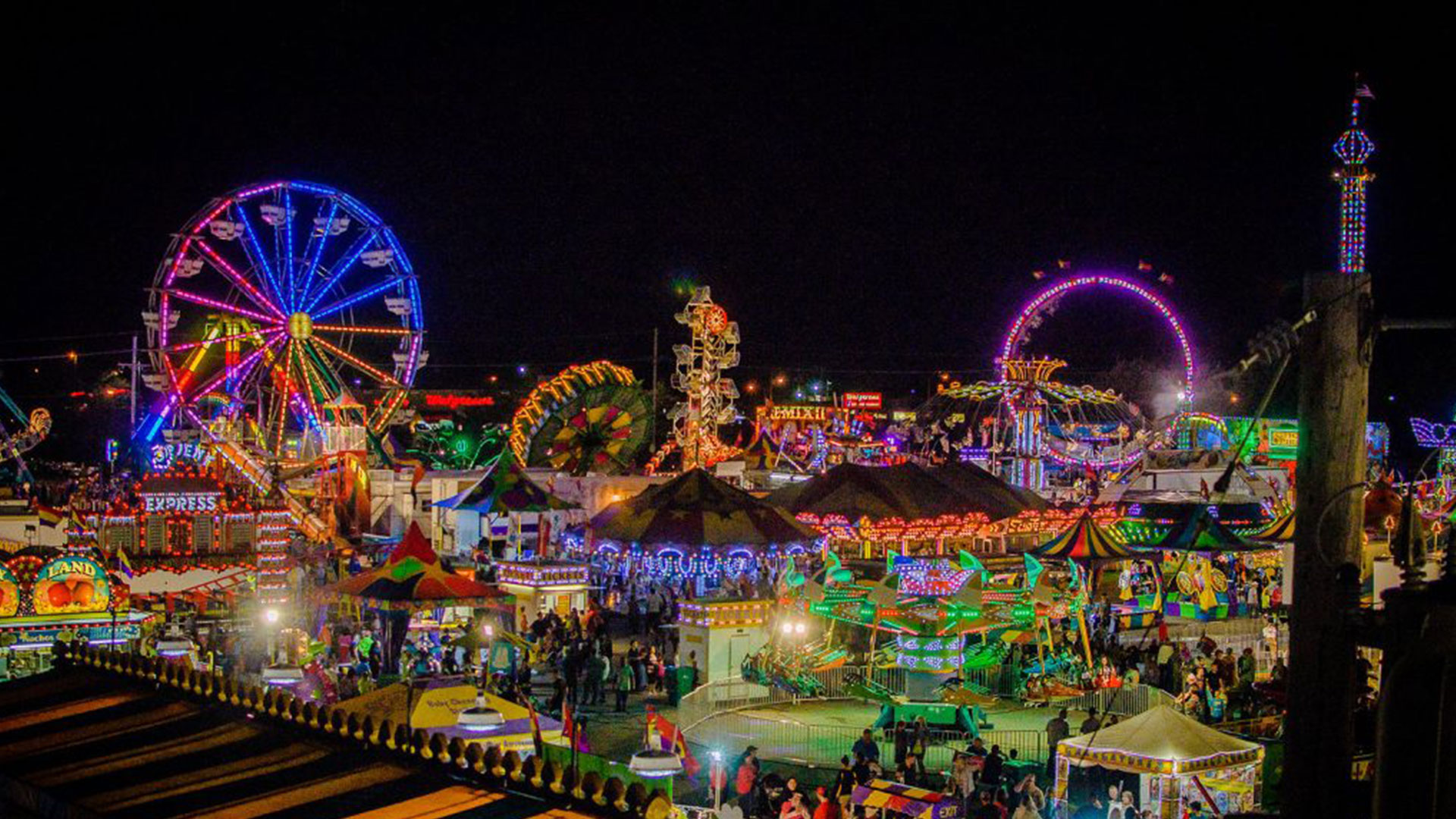 fondo de pantalla justo,atracción de feria,parque de atracciones,justa,rueda de la fortuna,noche