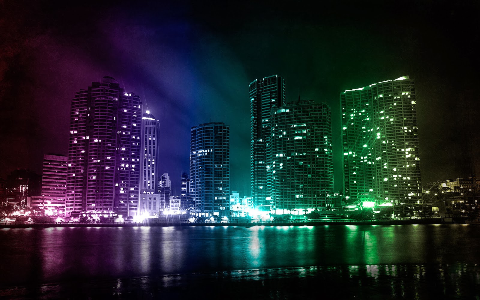 cool city wallpapers,paisaje urbano,área metropolitana,ciudad,noche,reflexión