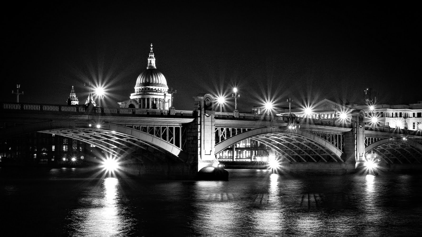 carta da parati punto di riferimento,notte,bianca,bianco e nero,ponte,acqua