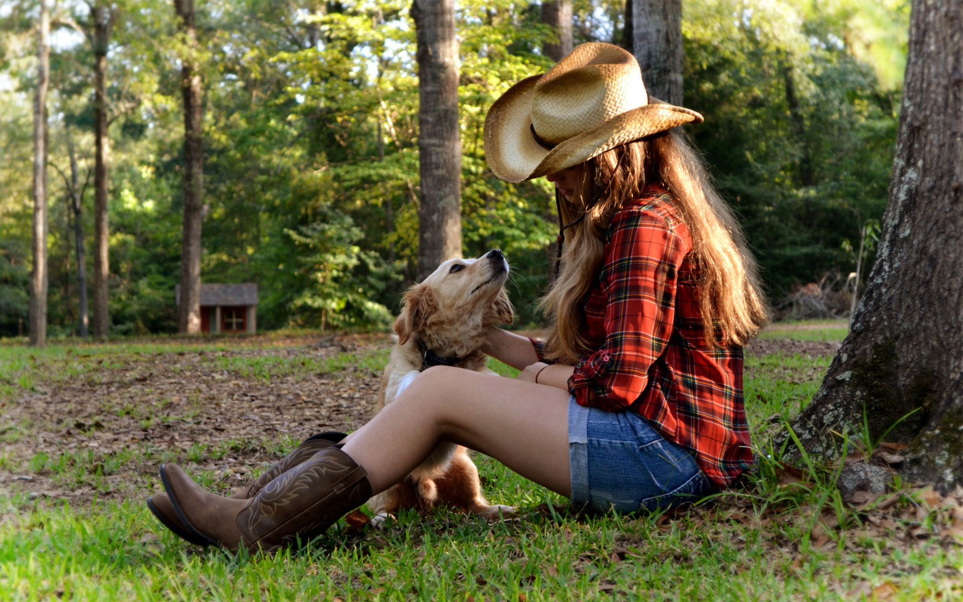 country girl wallpaper,people in nature,tree,sitting,footwear,grass