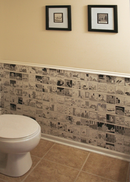 wallpaper on bottom half of wall,bathroom,tile,wall,property,room
