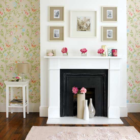 wallpaper around fireplace,furniture,pink,room,product,table