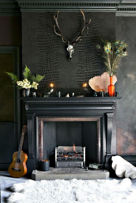 wallpaper for fireplace wall,black,fireplace,hearth,room,living room