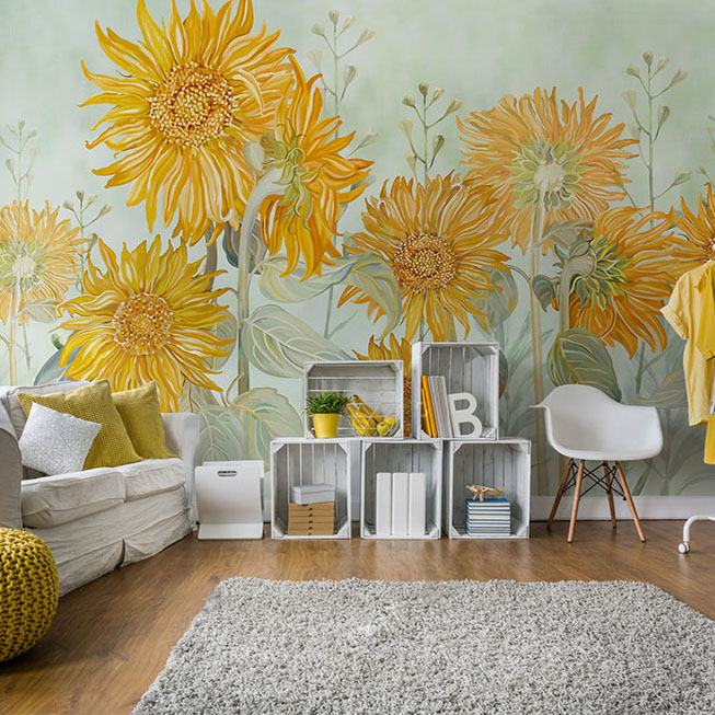 wallpaper painting walls,yellow,room,wallpaper,flower,wall