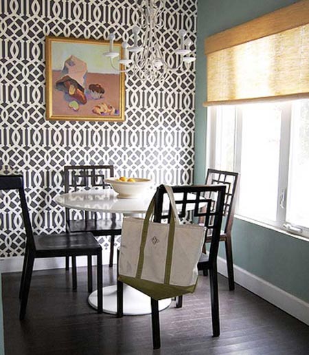 wallpaper one wall,room,wall,interior design,dining room,furniture