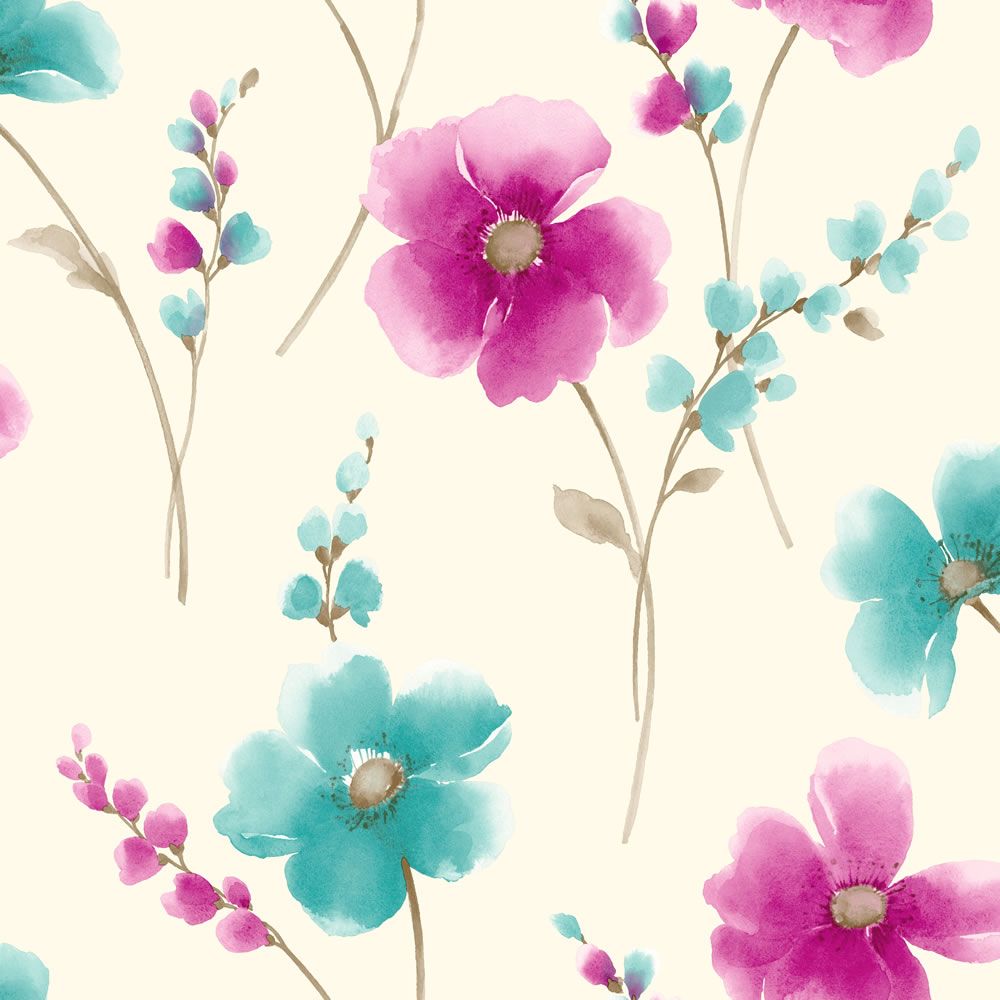 핑크와 틸 벽지,꽃,꽃잎,식물,분홍,꽃 무늬 디자인