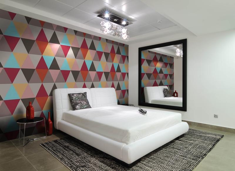 papel tapiz de dormitorio contemporáneo,dormitorio,mueble,habitación,diseño de interiores,cama