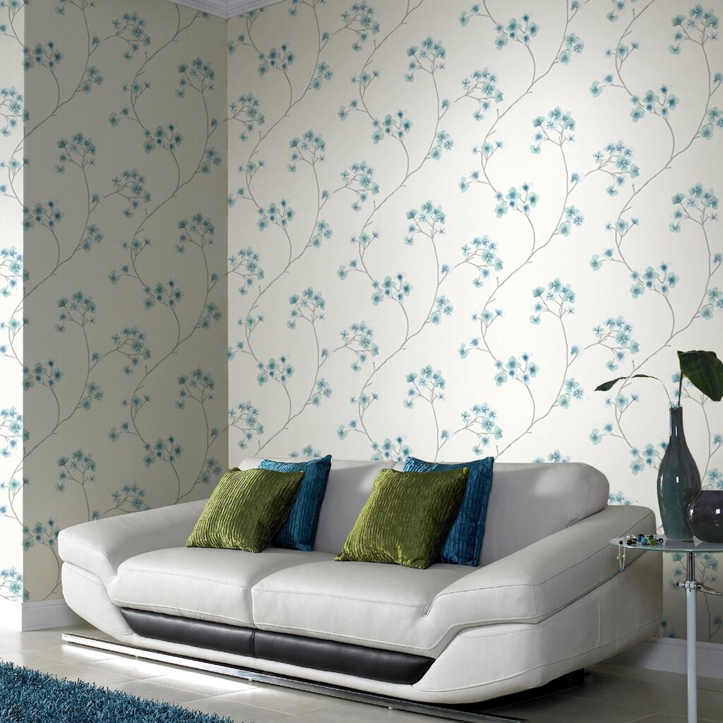 teal and white wallpaper,wallpaper,wall,couch,furniture,room