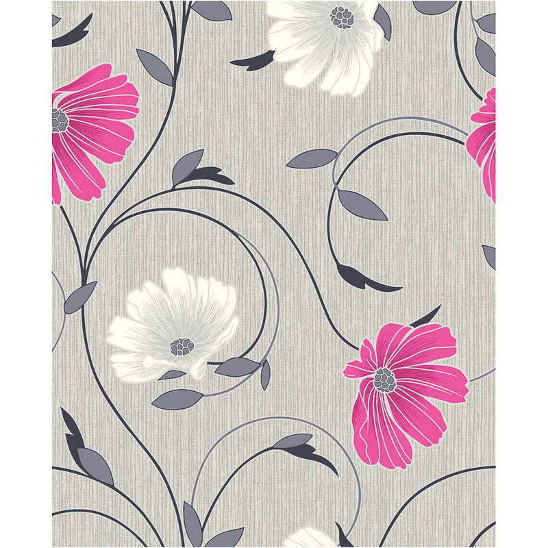 papier peint rose et gris,hibiscus hawaïen,rose,couverture,art floral,beige