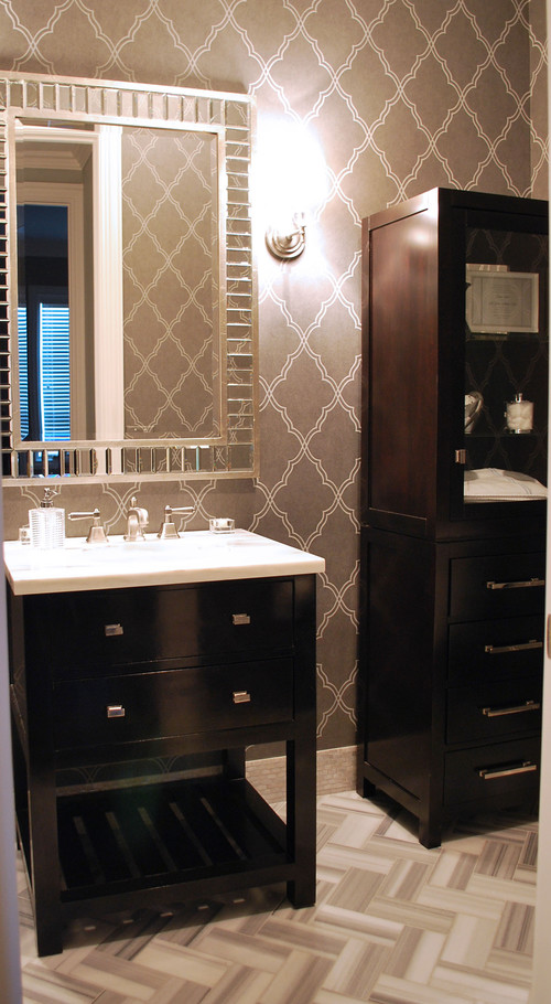 contemporary bathroom wallpaper,black,bathroom,room,sink,furniture