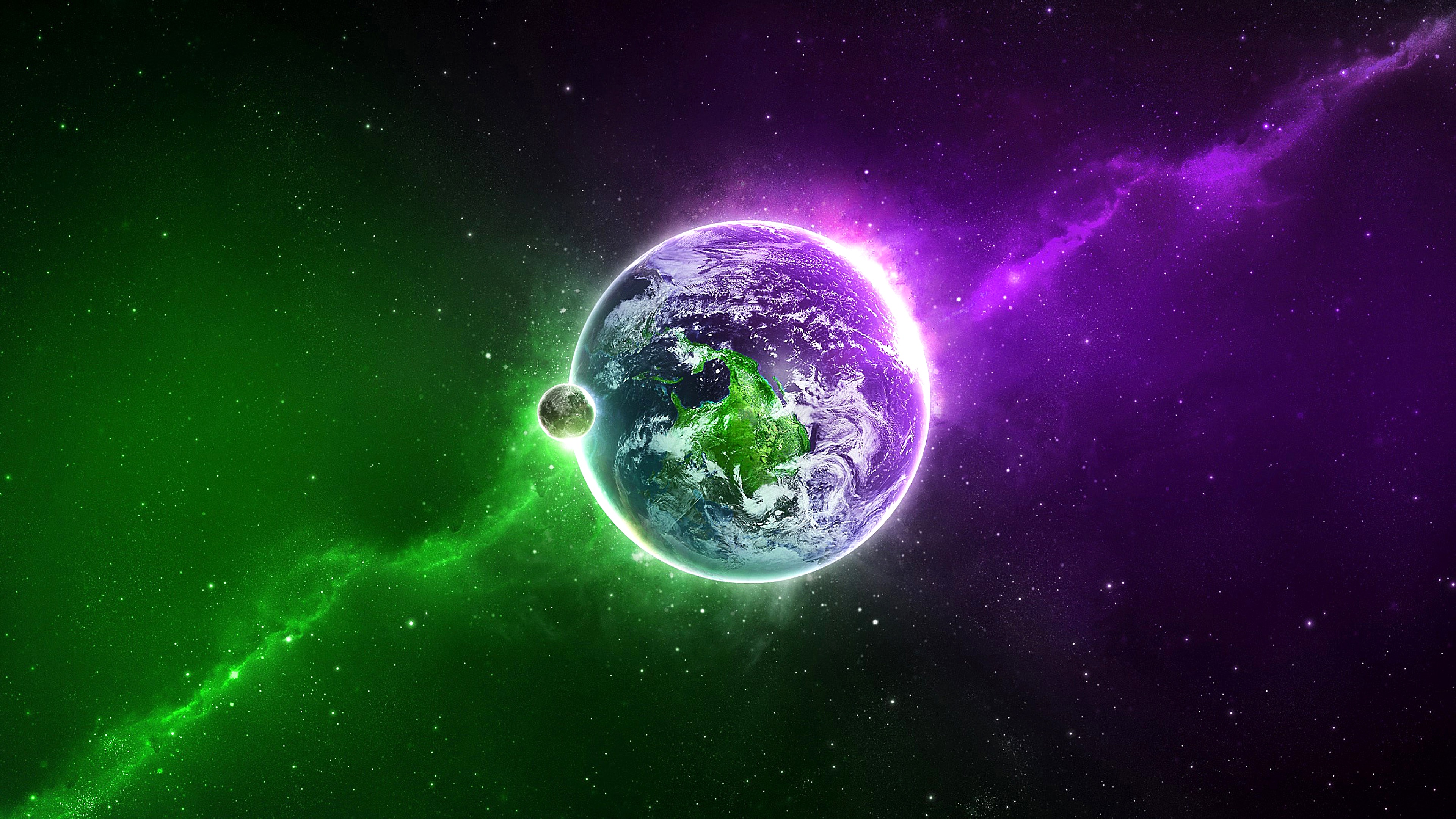 보라색과 녹색 벽지,초록,자연,대기권 밖,천체,행성
