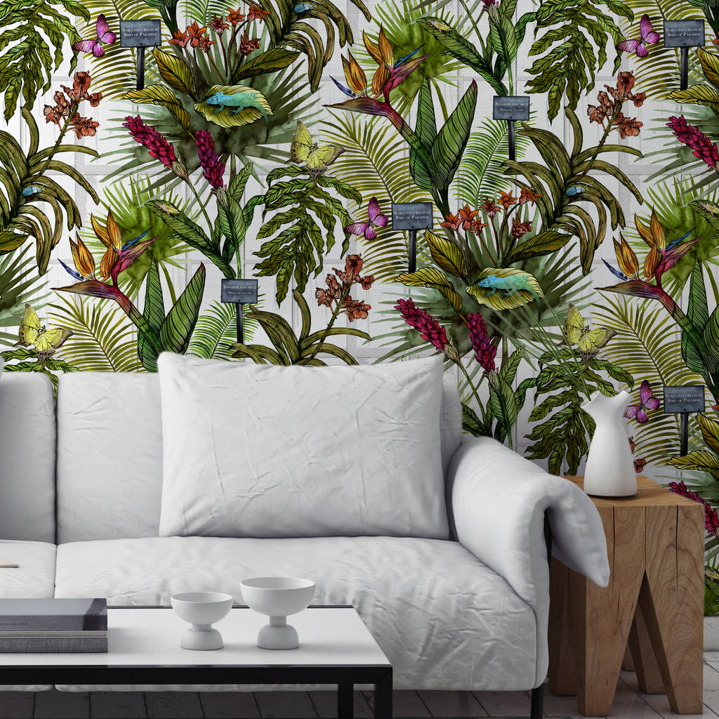 print wallpaper designs,wall,living room,wallpaper,plant,mural