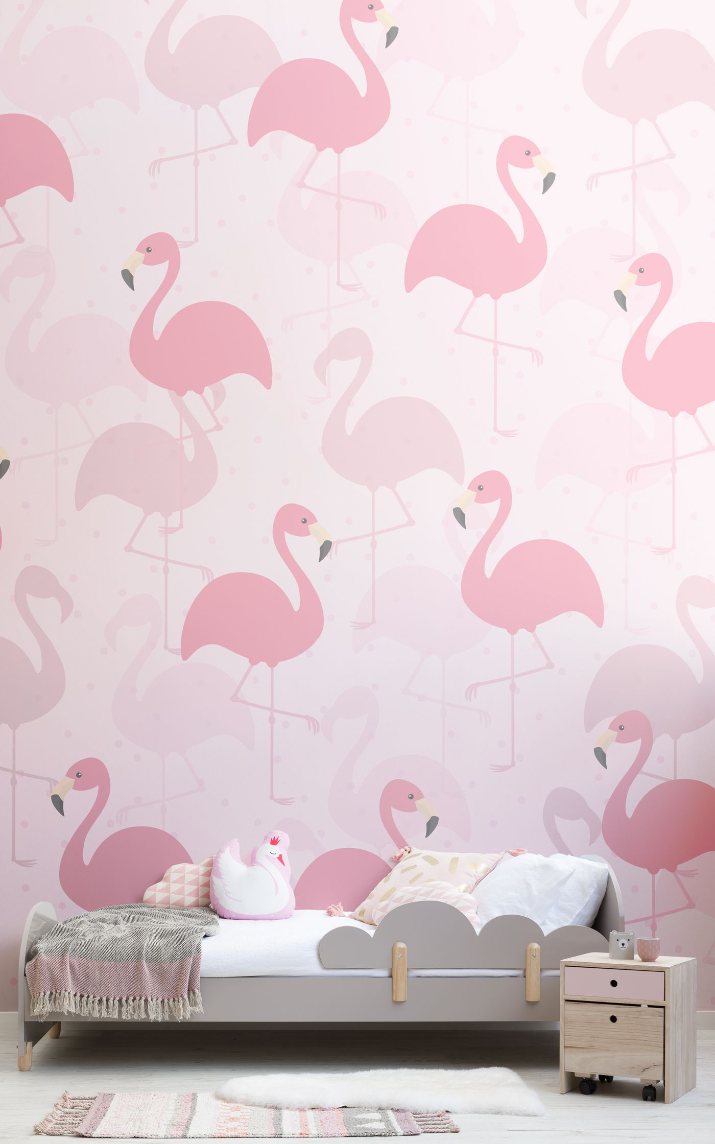 寝室のための派手な壁紙,フラミンゴ,ピンク,壁紙,鳥,水鳥