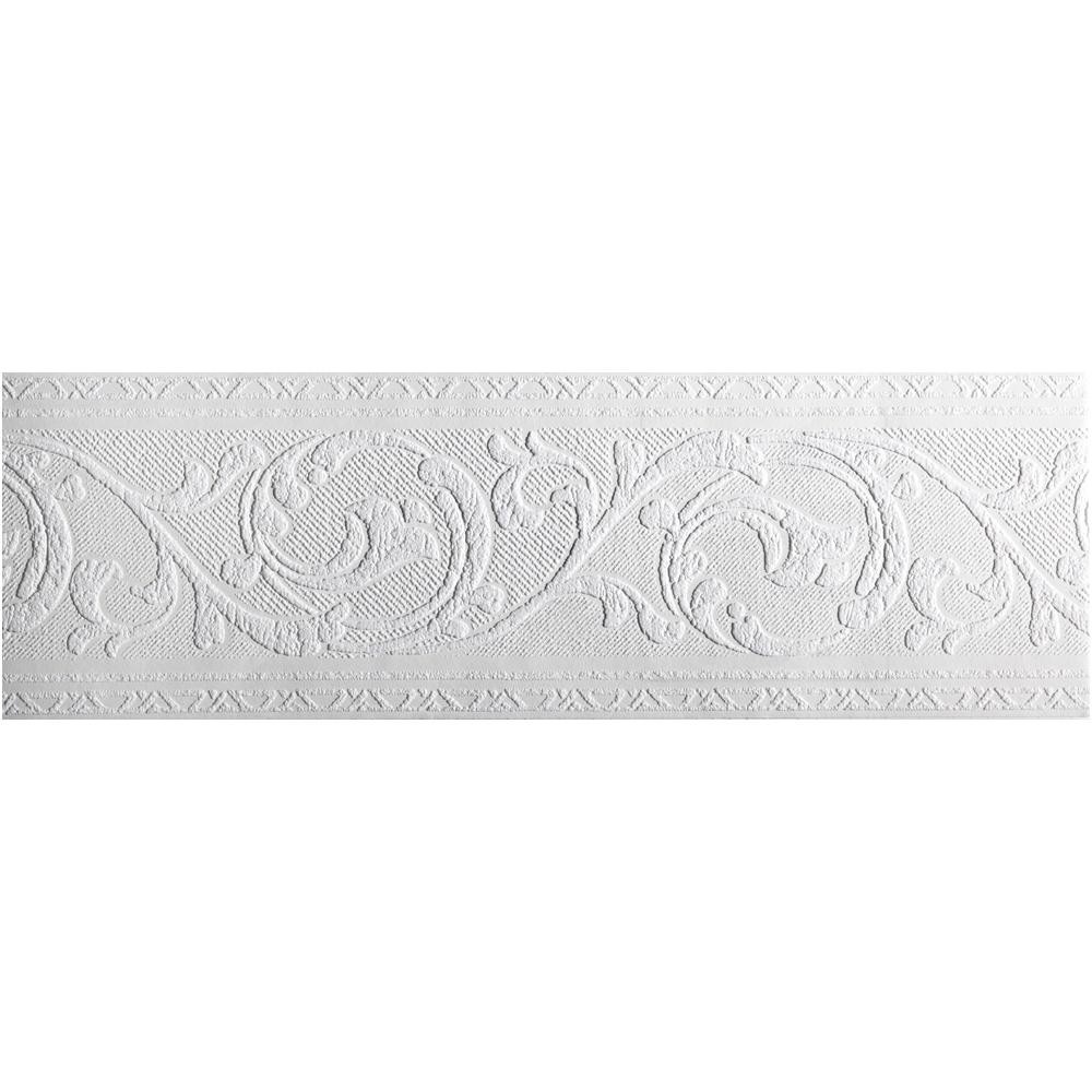 White Paintable Wallpaper Border WallpaperUse