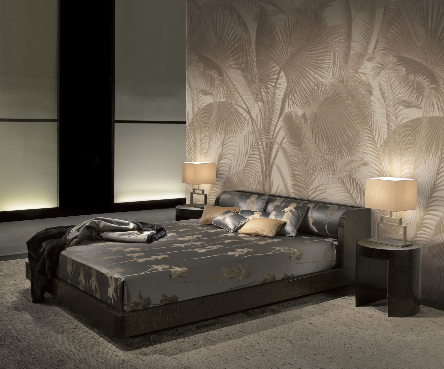 luxury bedroom wallpaper,bedroom,bed,furniture,room,bed frame