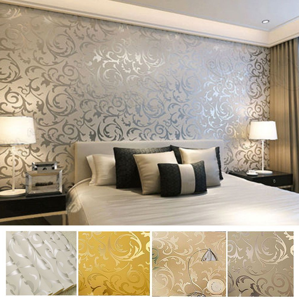 luxury bedroom wallpaper,wall,room,interior design,wallpaper,furniture