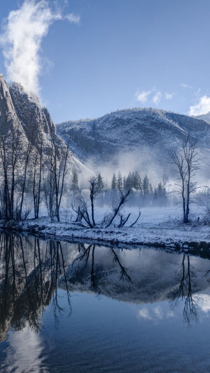 fonds d'écran ultra hd pour android,paysage naturel,la nature,hiver,ciel,réflexion