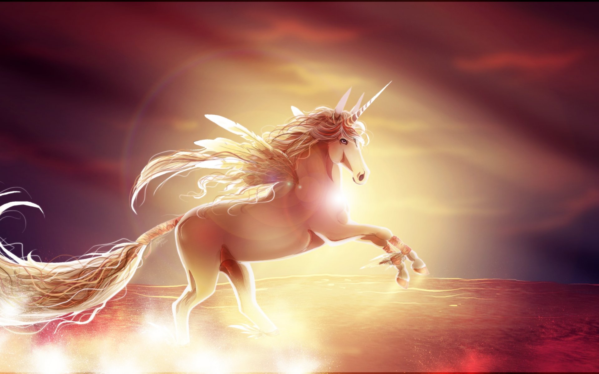 full hd pc wallpaper free download,fictional character,cg artwork,mythical creature,unicorn,sky