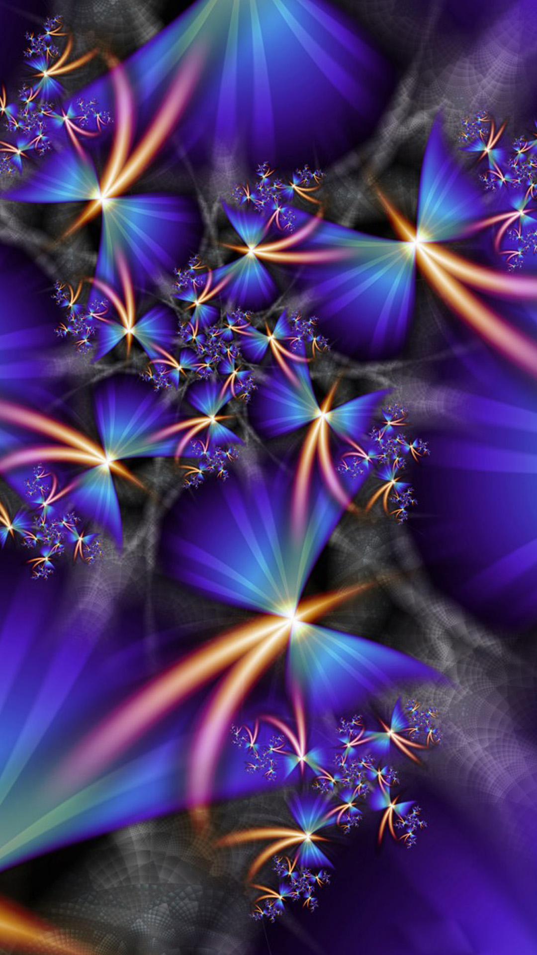 fond d'écran coloré pour android,violet,violet,bleu,art fractal,plante