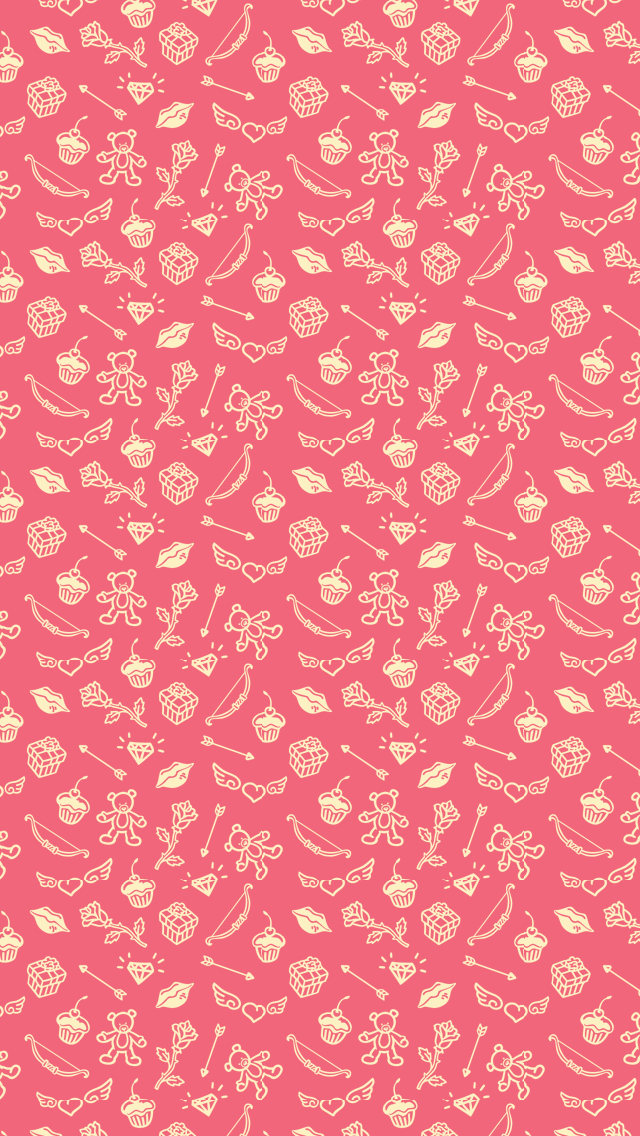 壁紙iphone 5かわいい ピンク パターン 包装紙 赤 桃 Wallpaperuse