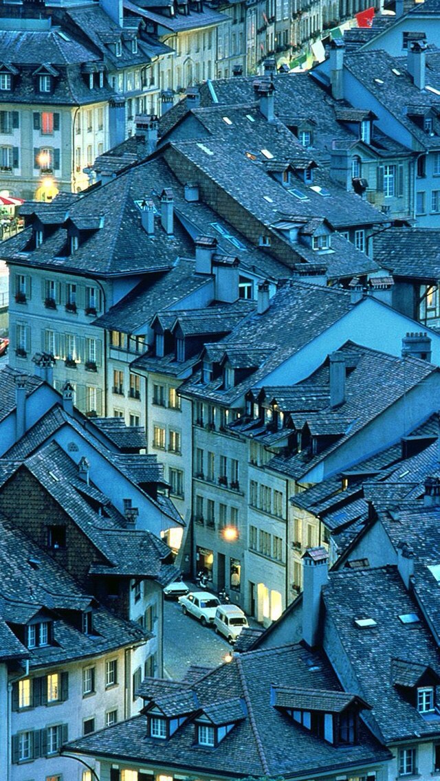 iphone 5 wallpaper hd retina,blue,town,roof,human settlement,architecture