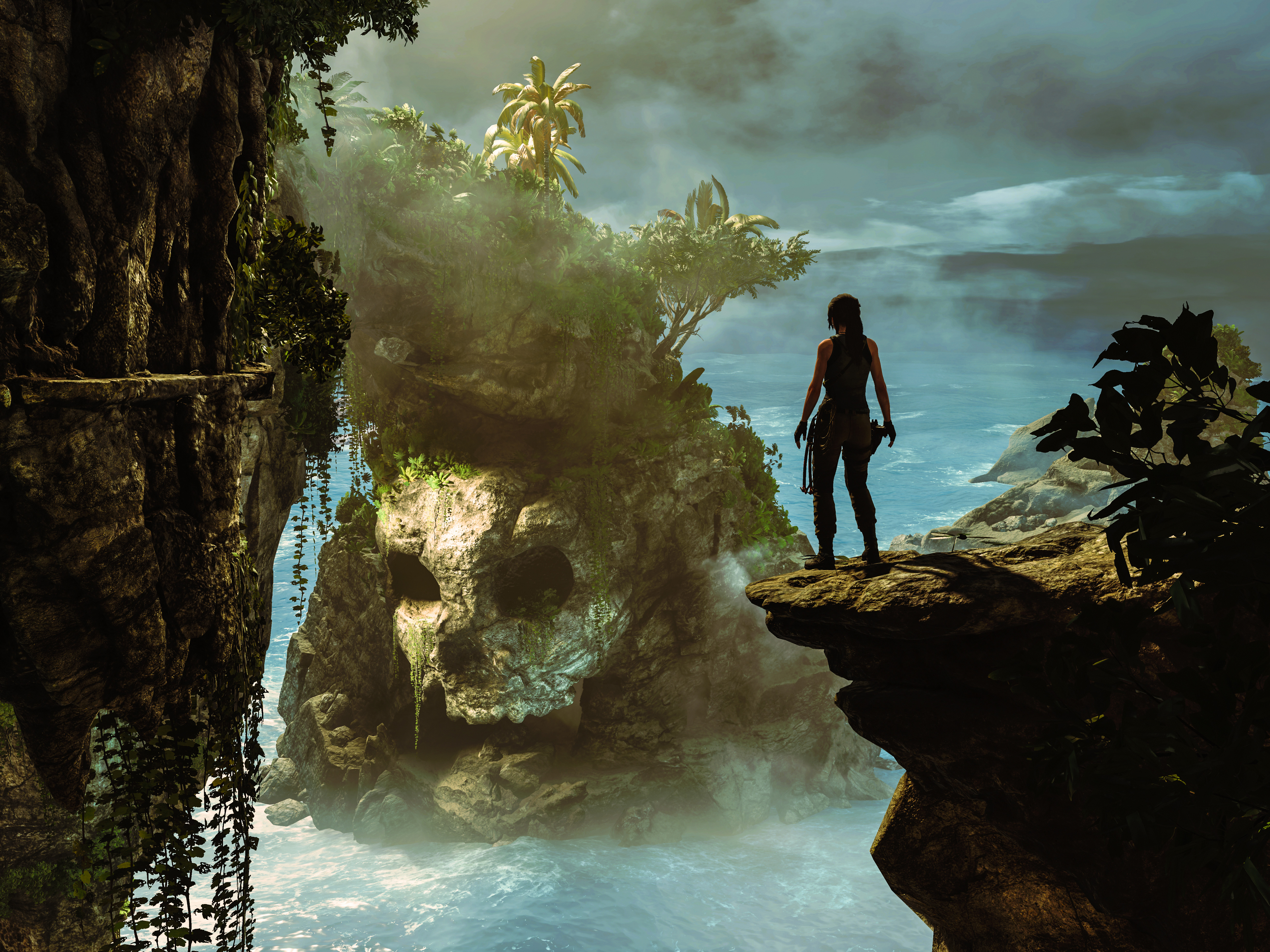 tomb raider wallpaper 4k,action adventure game,nature,water,natural landscape,sky