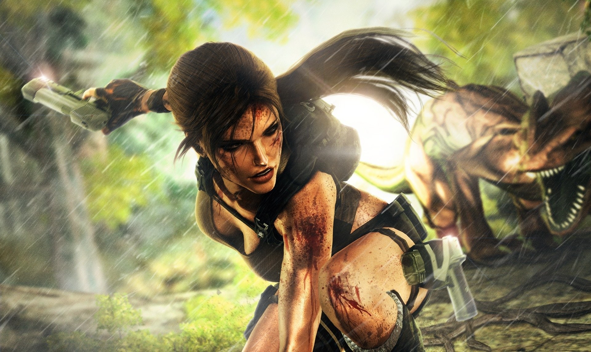 tomb raider underworld wallpaper,action adventure game,cg artwork,adventure game,mythology,illustration