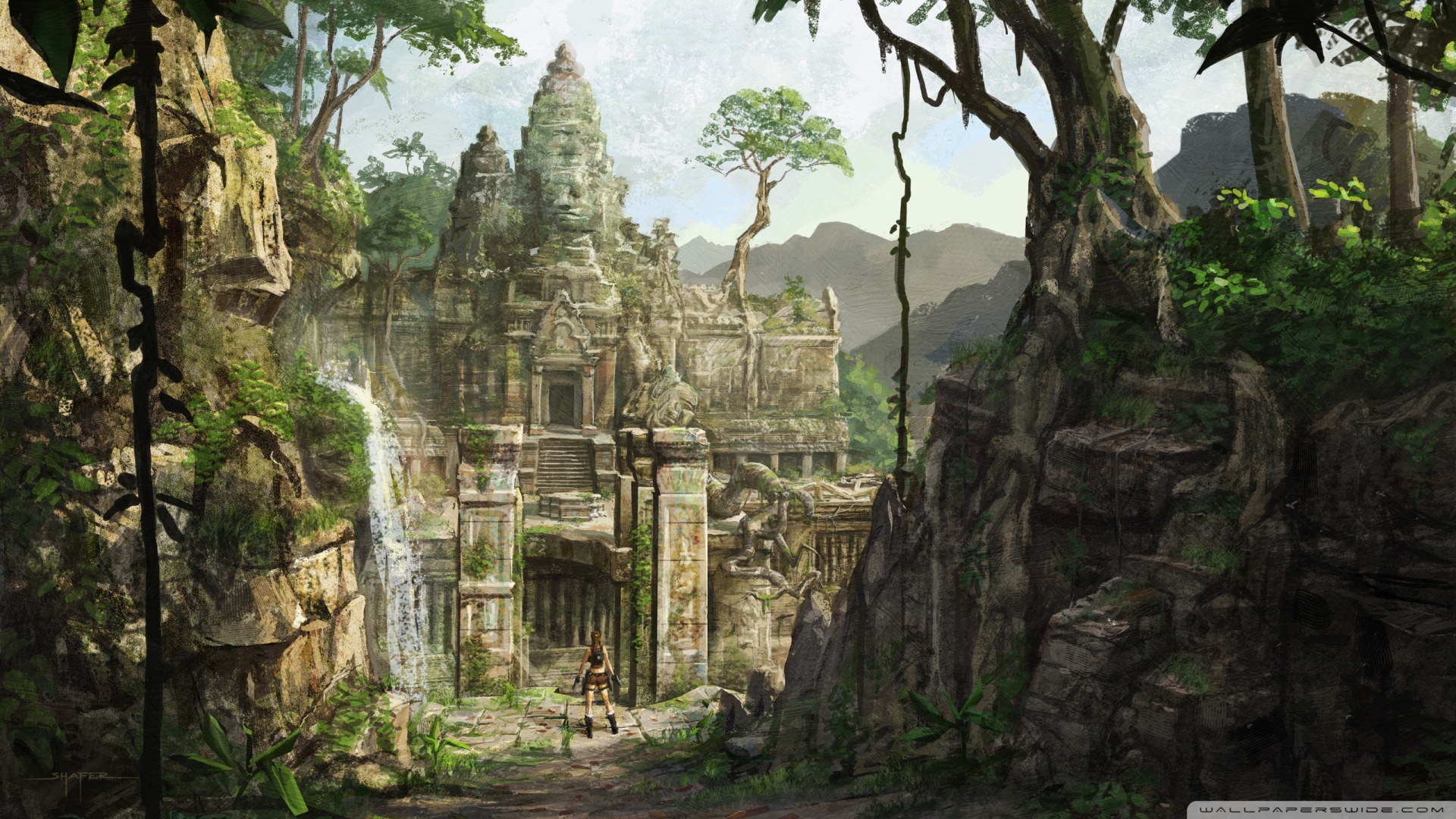 fondo de pantalla de tomb raider underworld,naturaleza,selva,paisaje natural,árbol,bosque