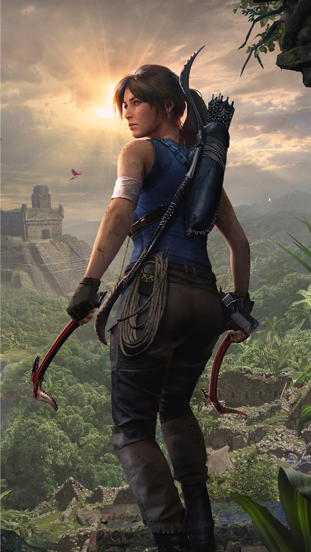 tomb raider iphone wallpaper,action adventure game,cg artwork,fictional character,mythology,massively multiplayer online role playing game