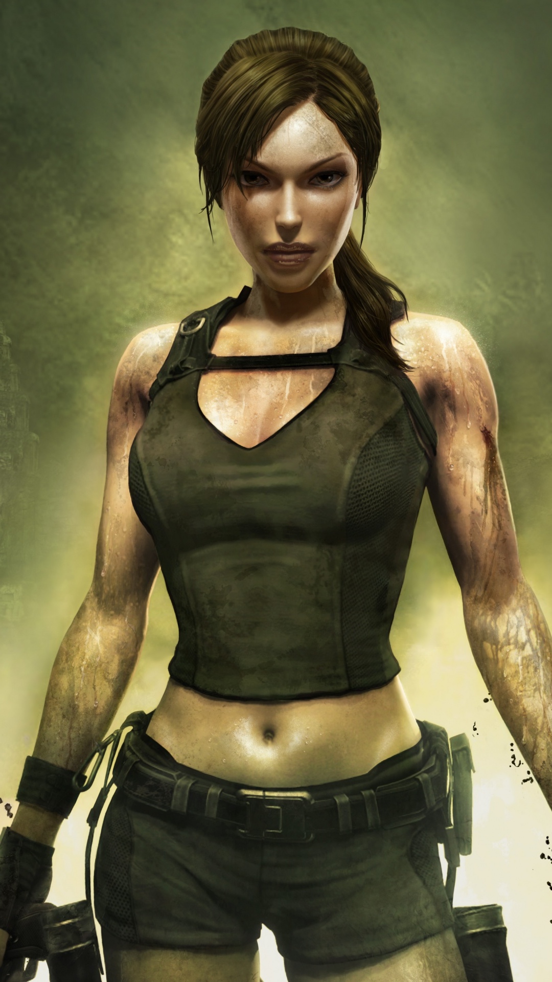 fond d'écran iphone tomb raider,poitrine,abdomen,personnage fictif,tronc,bodybuilder