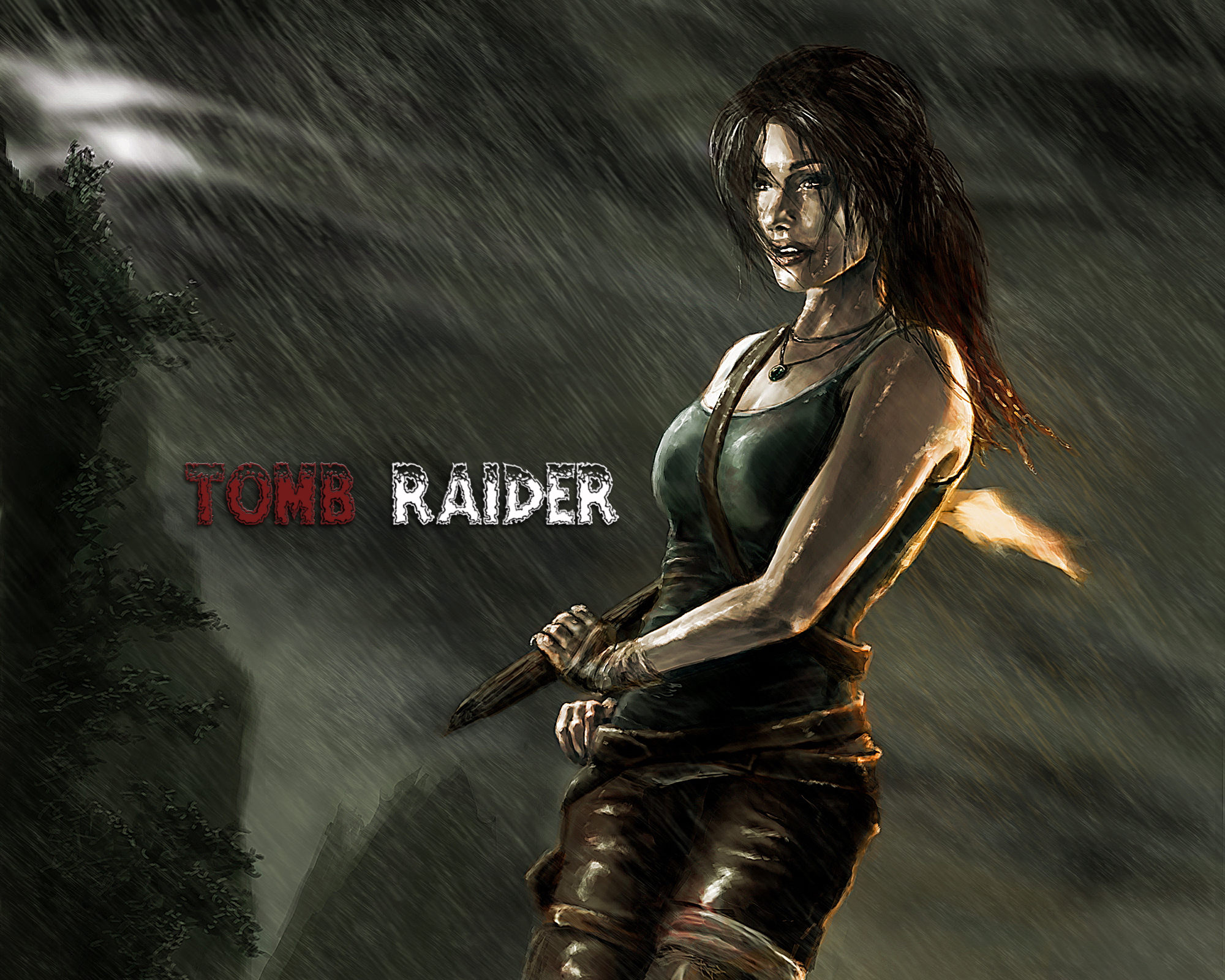 tomb raider 2013 wallpaper,action adventure game,cg artwork,fictional character,adventure game,digital compositing