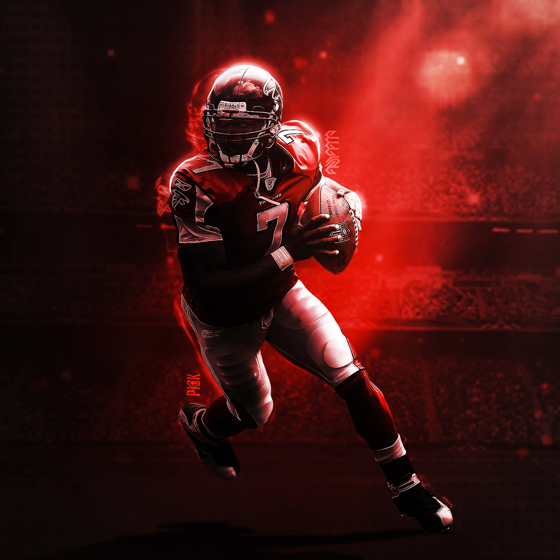 carta da parati di michael vick,rosso,football americano,illustrazione,personaggio fittizio,action figure