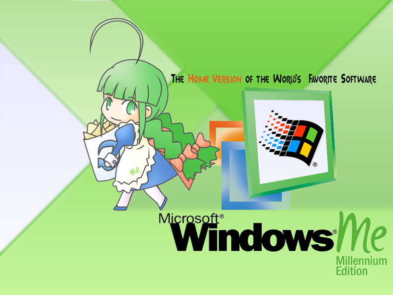 windows me wallpaper,green,cartoon,text,illustration,graphic design