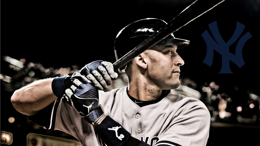 derek jeter wallpaper,equipaggiamento sportivo,giocatore di baseball,copricapo,casco,maglia